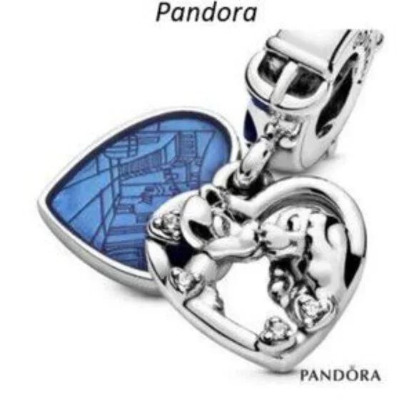 Pandora Disney Lady and the Tramp Heart Dangle Charm - Picture 3 of 5